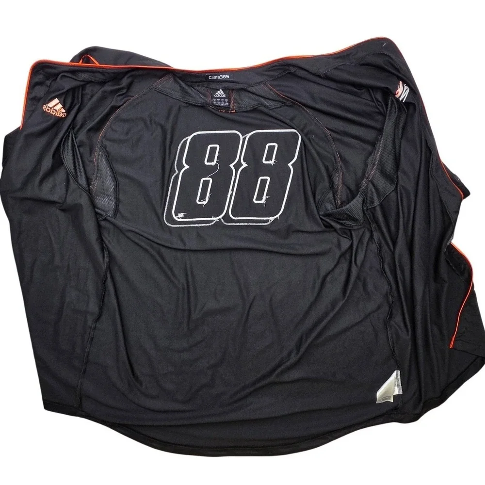 Adidas Dale Earnhardt Jr 88 NASCAR Jersey Mens XL Black Orange Clima365 Button